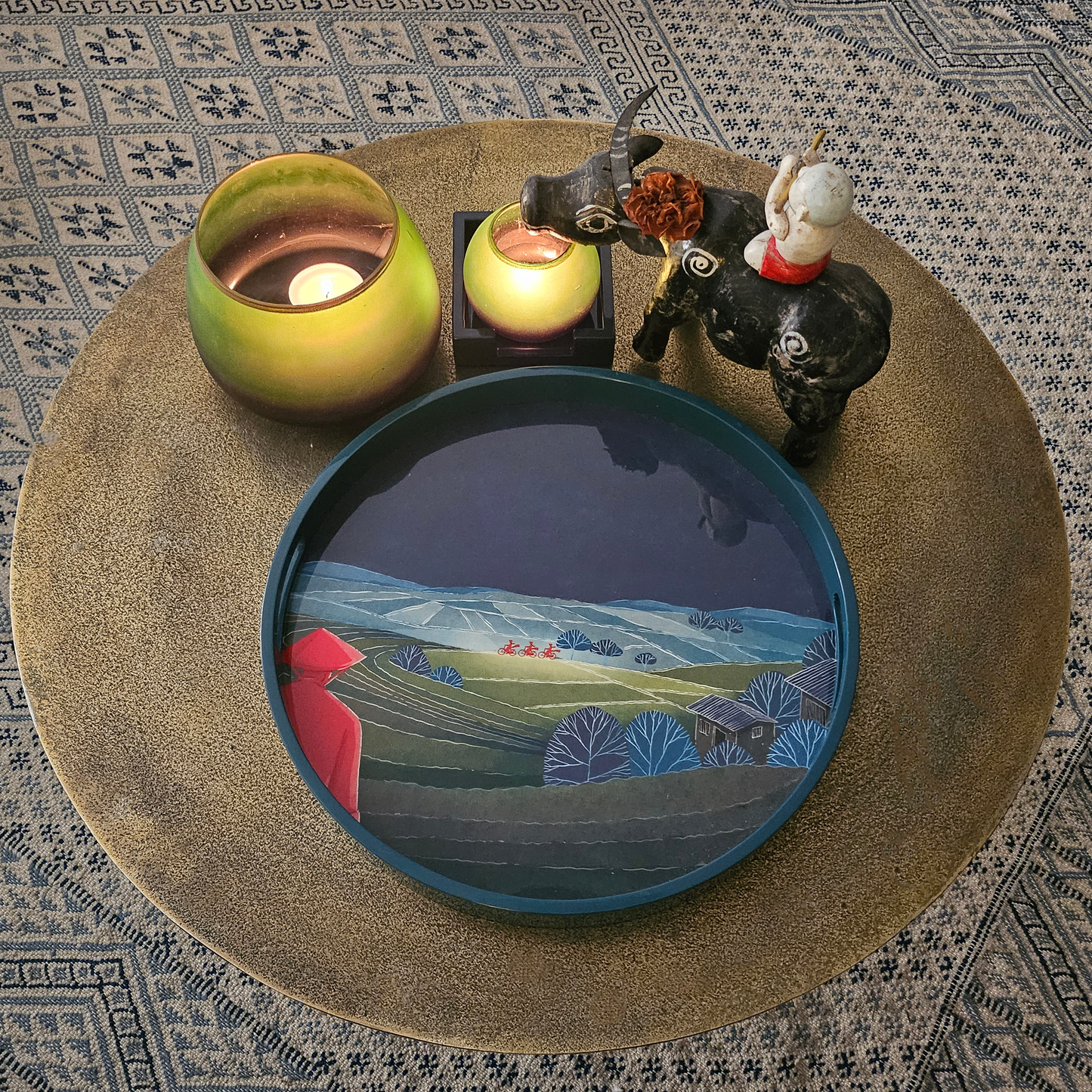 Lacquered tray, Rizières