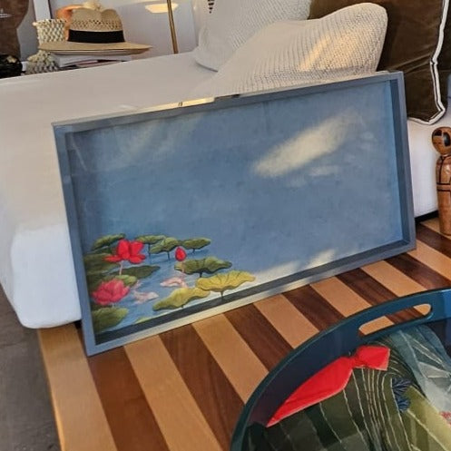 Plateau laqué Lotus